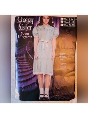 Rubie's The Shining Twin Grady Sister Girls Costume Childs Halloween L 12-18 NWT